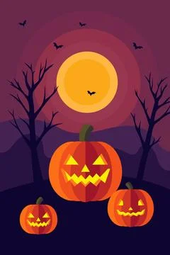 Halloween pumpkins vector illustration Stock Illustration