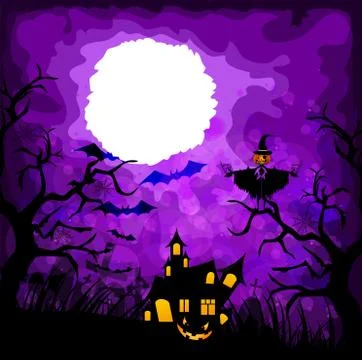 Halloween purple background Stock Illustration