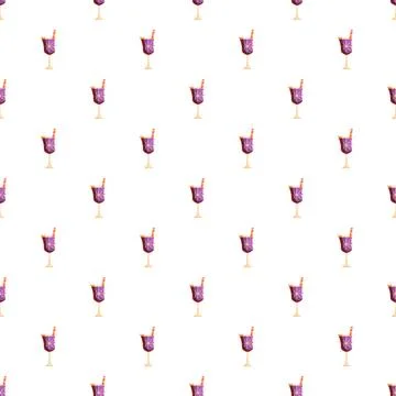 Halloween purple cocktail drink pattern with spider web Illustrazione stock