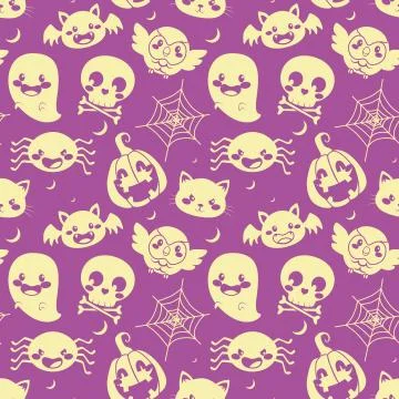 Halloween Purple Pattern Illustrazione stock