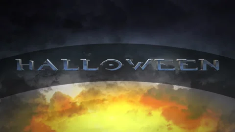 Halloween with red clouds in dark space Stock Footage 217419233