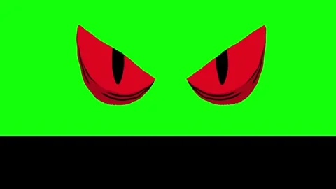 Halloween Red Devil Eyes - Green Screen - Horror Stock Footage 279219904