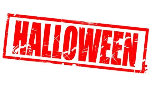 Halloween in red frame Stock Illustration