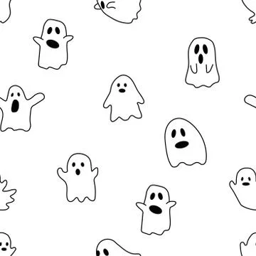 Halloween Repeatable Pattern. Halloween Ghosts with fitting colors Stockillustratie
