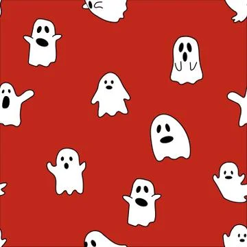Halloween Repeatable Pattern. Halloween Ghosts with fitting colors 库存插图