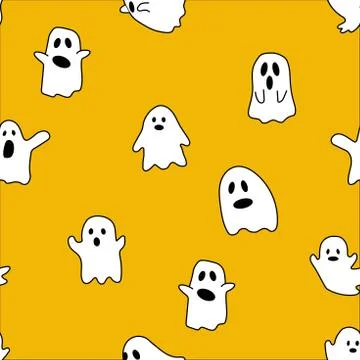 Halloween Repeatable Pattern. Halloween Ghosts with fitting colors Stockillustratie