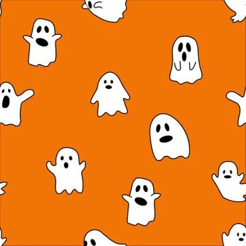 Halloween Repeatable Pattern. Halloween Ghosts with fitting colors Stock Illustration