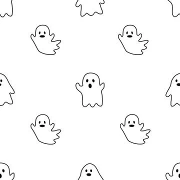 Halloween Repeatable Pattern. Halloween Ghosts with fitting colors Stock Illustration