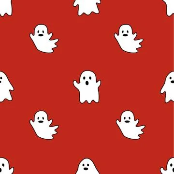 Halloween Repeatable Pattern. Halloween Ghosts with fitting colors Stock Illustration