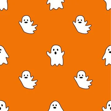 Halloween Repeatable Pattern. Halloween Ghosts with fitting colors Stockillustratie