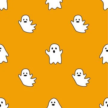 Halloween Repeatable Pattern. Halloween Ghosts with fitting colors Stock Illustration