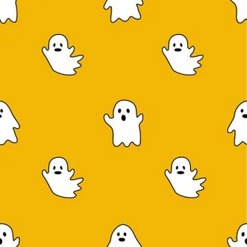 Halloween Repeatable Pattern. Halloween Ghosts with fitting colors Stockillustratie