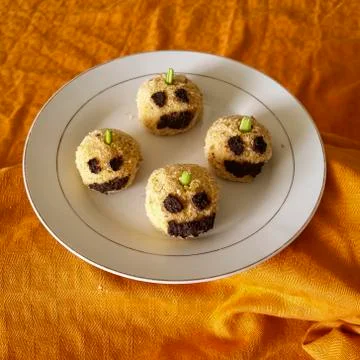 Halloween rice pumpkin Stock Photos