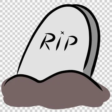 Halloween RIP gravestone, flat drawing doodle icon Stock Illustration