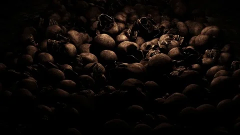 Halloween River Skull Background Cam1 Stock Footage