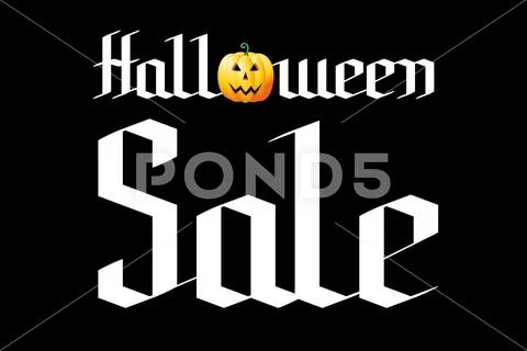 Halloween sale - typography - gothic font Stock Illustration