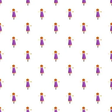 Halloween scarecrow pumpkin seamless pattern background 스톡 일러스트