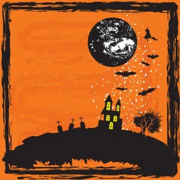 Halloween scary background, vector illustration Ilustración de archivo