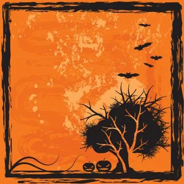 Halloween scary background, vector illustration Stock Illustration