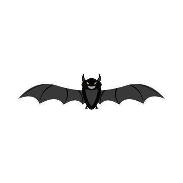 Halloween scary bat design vector illustration. Black bat design with yellow  Illustrazione stock
