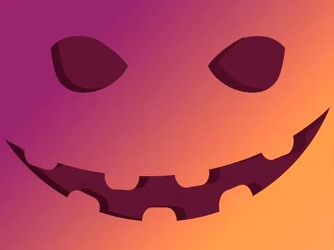 Halloween scary face with gradient. Jack o lantern. Vector illustration Ilustración de archivo