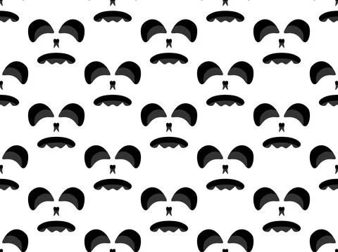 Halloween scary face seamless pattern. Ghost face with evil scary eyes 스톡 일러스트