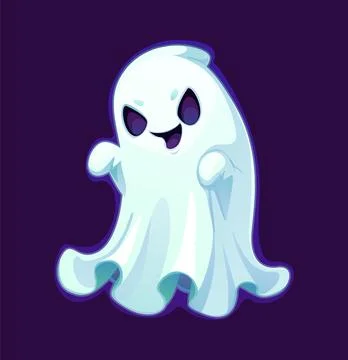 Halloween scary ghost phantom cartoon character Stock Illustration