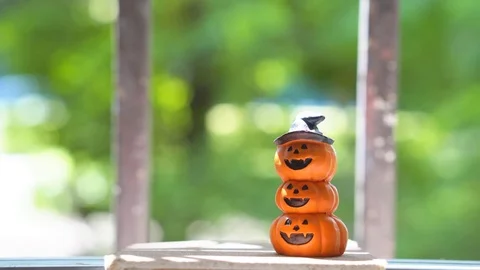 Halloween scary pumpkin Stock Footage