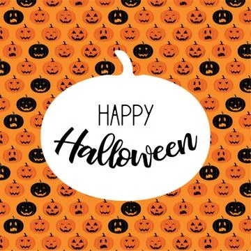 Halloween scary pumpkin pattern. Poster, card, banner or background for Trick or Stock Illustration