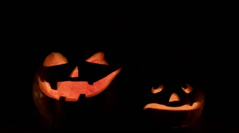 Halloween Scary Pumpkins Stock Footage 55838739