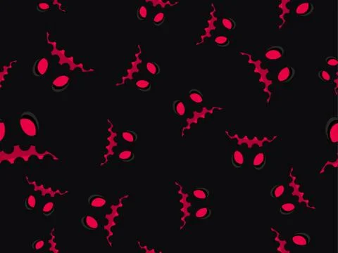 Halloween scary smile seamless pattern from the dark. Scary pumpkin face. Fes Stock Illustration