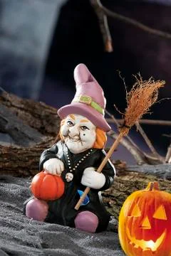 Halloween scene on dark background Stock Photos