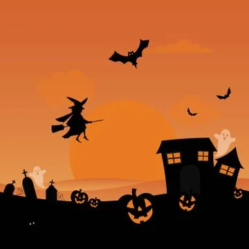 Halloween scene Stock Illustration
