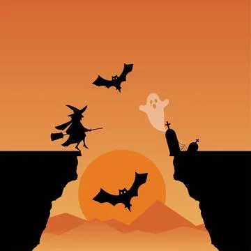 Halloween scene Illustrazione stock