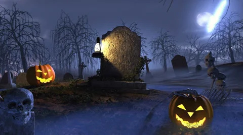 Halloween Scene, seamless loop with sound Stock-Footage 33493014