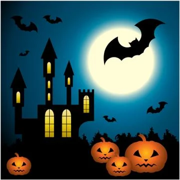 Halloween scenery. Stock Illustration