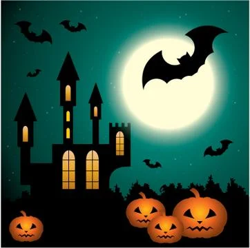 Halloween scenery. Stock Illustration