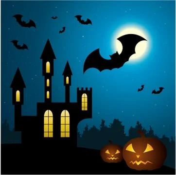 Halloween scenery. Stock Illustration