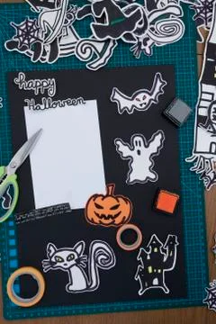 Halloween Scrapbook layout Stock Photos