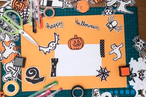Halloween Scrapbook layout Stock Photos