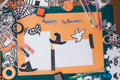 Halloween Scrapbook layout Stock Photos
