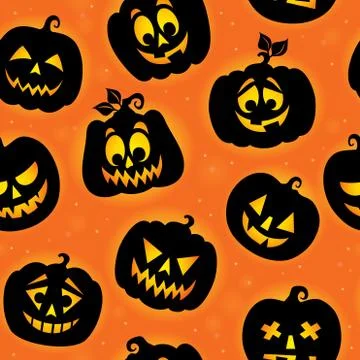 Halloween seamless background - eps10 vector illustration. Stock Illustration