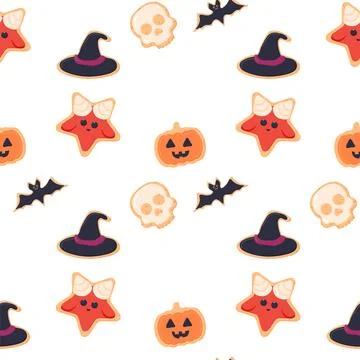 Halloween seamless cookie pattern seamless pattern satan candy Illustrazione stock