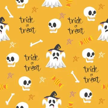 Halloween seamless design elements pattern イラスト素材