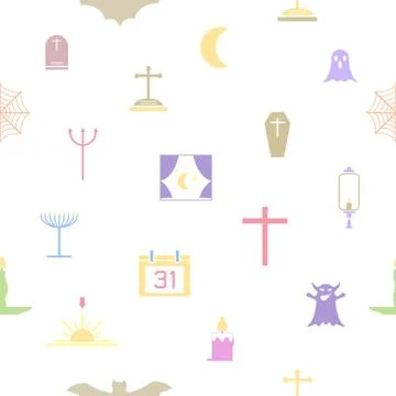 Halloween seamless pattern background icon. Stock Illustration