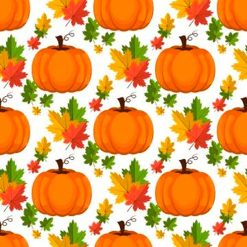 Halloween seamless pattern. Background with pumpkin Stock Illustration