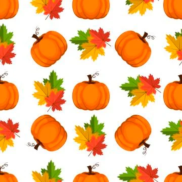 Halloween seamless pattern. Background with pumpkin Stock Illustration