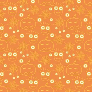 Halloween seamless pattern background. Vector illustration for fabric and gif Stock Illustration