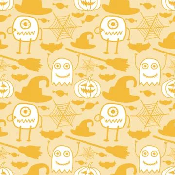 Halloween seamless pattern background. Vector illustration for fabric and gif Stock Illustration