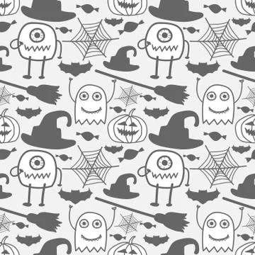 Halloween seamless pattern background. Vector illustration for fabric and gif Stock Illustration